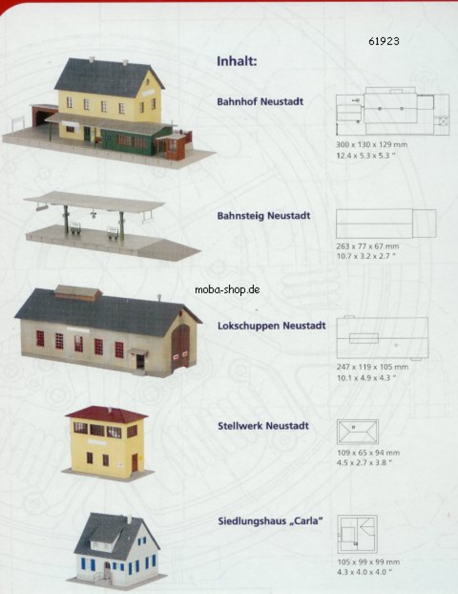 PIKO 61923 H0 5-tlg. Bahnhof-Set
