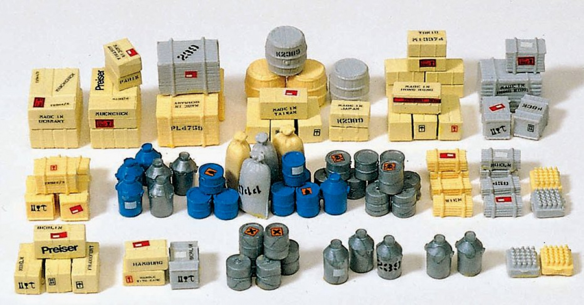 Preiser 17100 H0 Ladegut, 90 unbemalte Teile