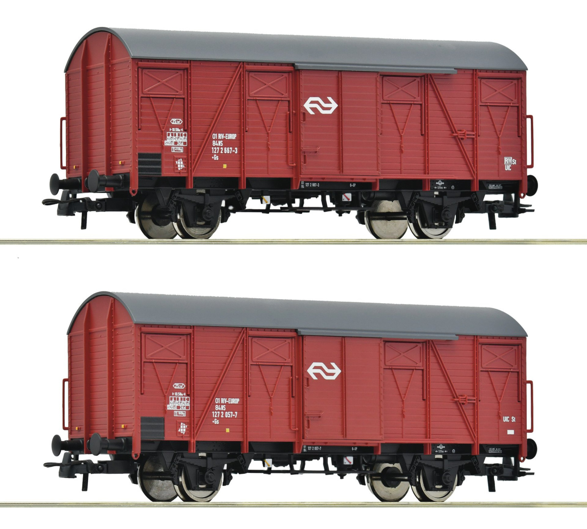 ROCO 66600151 H0 2-tlg. Set: Gedeckte Güterwagen, NS