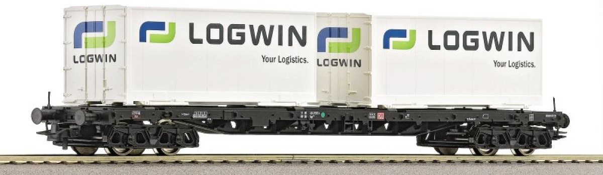 ROCO 66583 H0 Containertragwagen »LOGWIN« DB
