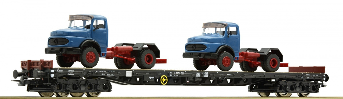 ROCO 67303 H0 Rungenwagen + 2 LKW, DB