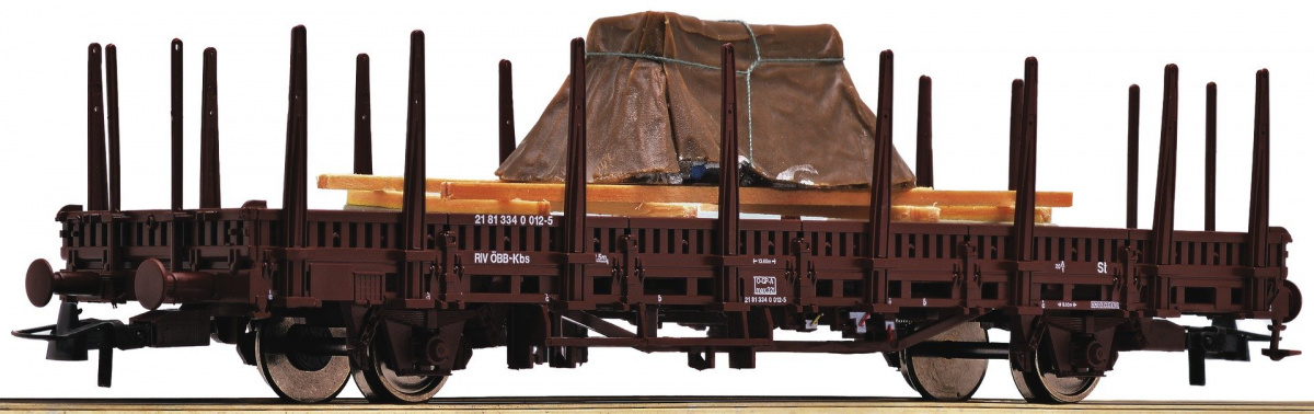 ROCO 67674 H0 Rungenwagen beladen mit »Ladegut unter Plane«, ÖBB