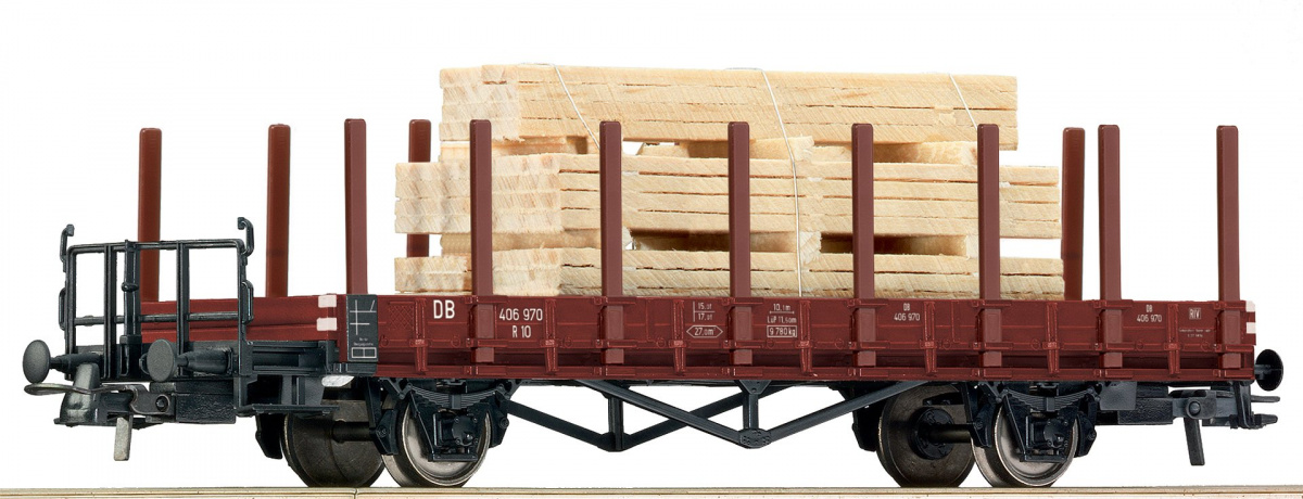 ROCO 67699 H0 Rungenwagen beladen mit »Holzbretter«, DB