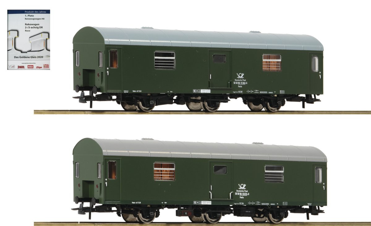ROCO 74111H0 2-tlg. Set: Reko-Postwagen, DR