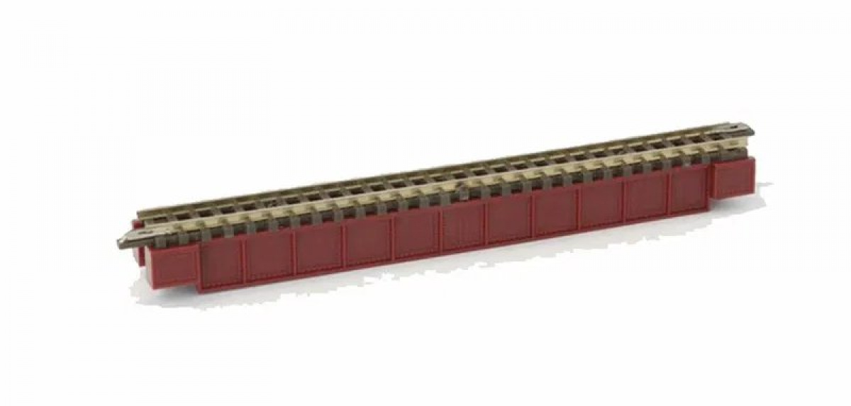 Rokuhan R070 (Noch 97070) Z Vollwandbrücke (dunkelrot) 110 mm