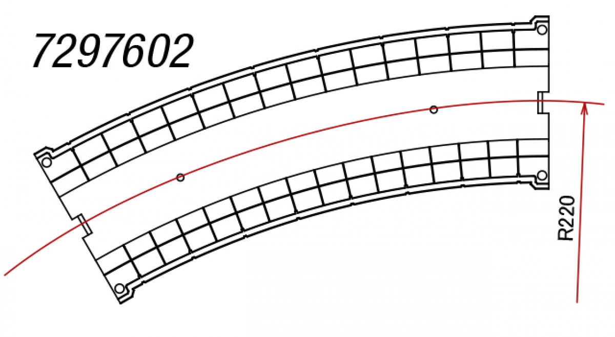 Rokuhan S012 (NOCH 97602) Z Viadukt, 1-gleisig, gebogen R220-30°