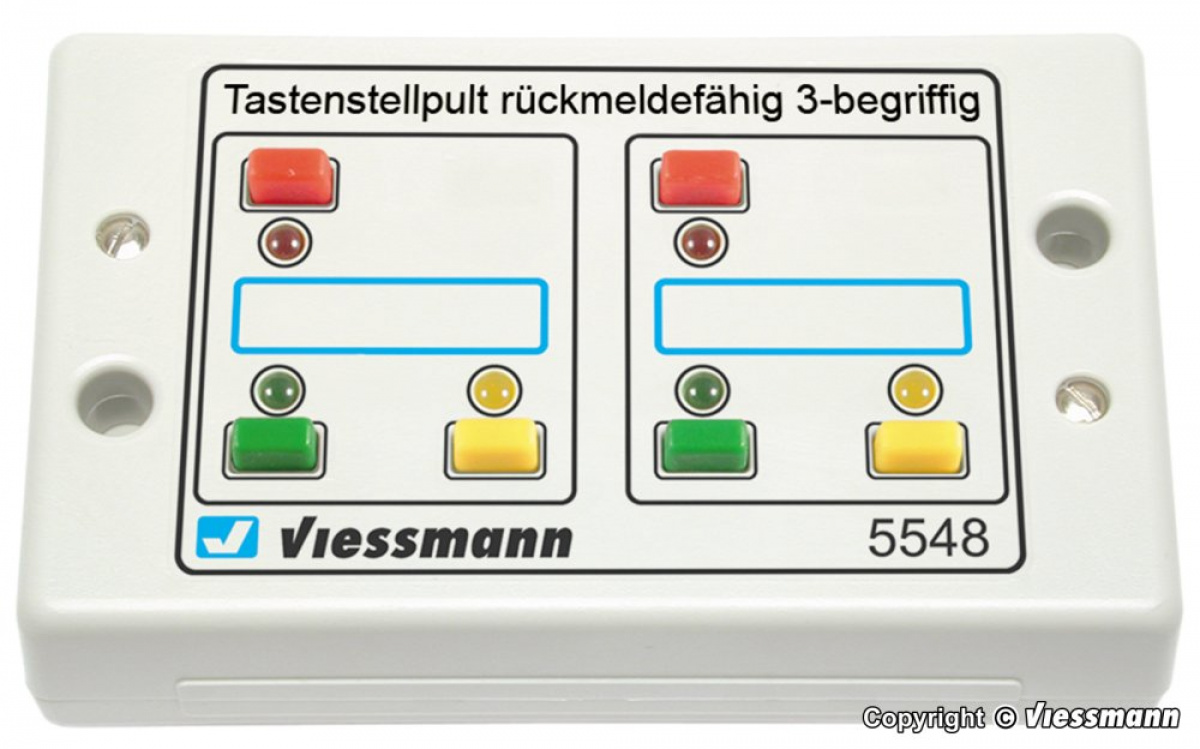 Viessmann 5548 Tasten-Stellpult, rückmeldefähig, 3-begriffig