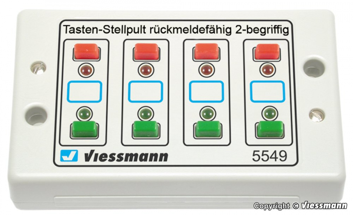 Viessmann 5549 Universal Tasten-Stellpult, rückmeldefähig, 2-begriffig