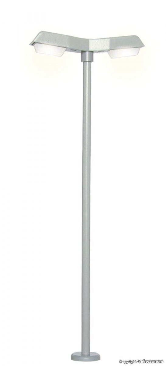 Viessmann 6097 H0 Straßenleuchte, modern doppelt, Gühlampe