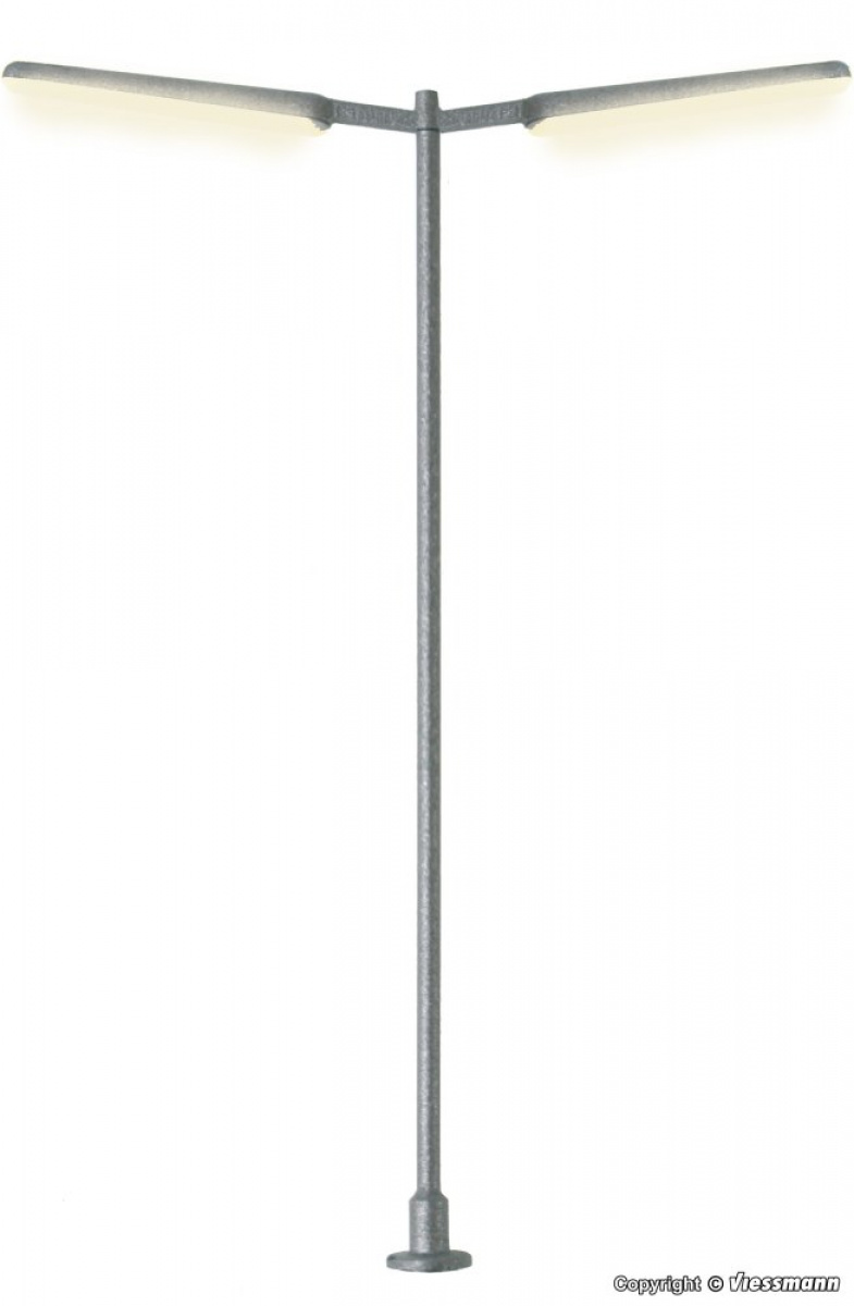 Viessmann 60992 H0 Schlanke Straßenleuchte, doppelt, LED weiß