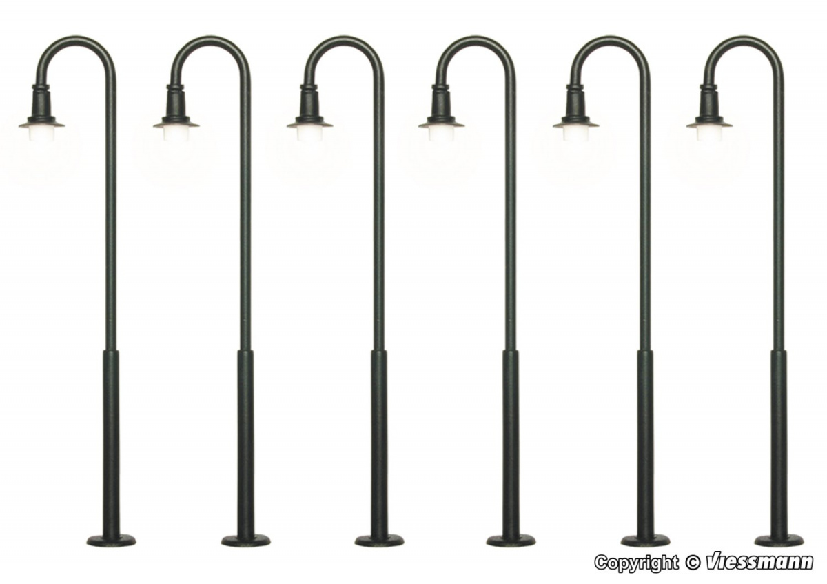 Viessmann 61406 H0 6 Bogenleuchten, schwarz, LED