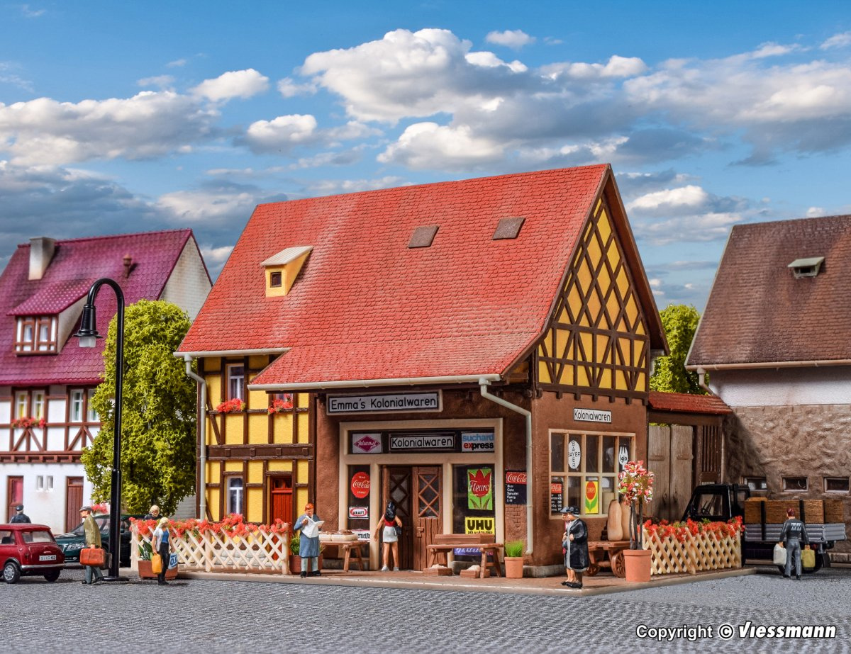 Vollmer 43688 H0 Tante-Emma-Laden mit LED-Beleuchtung