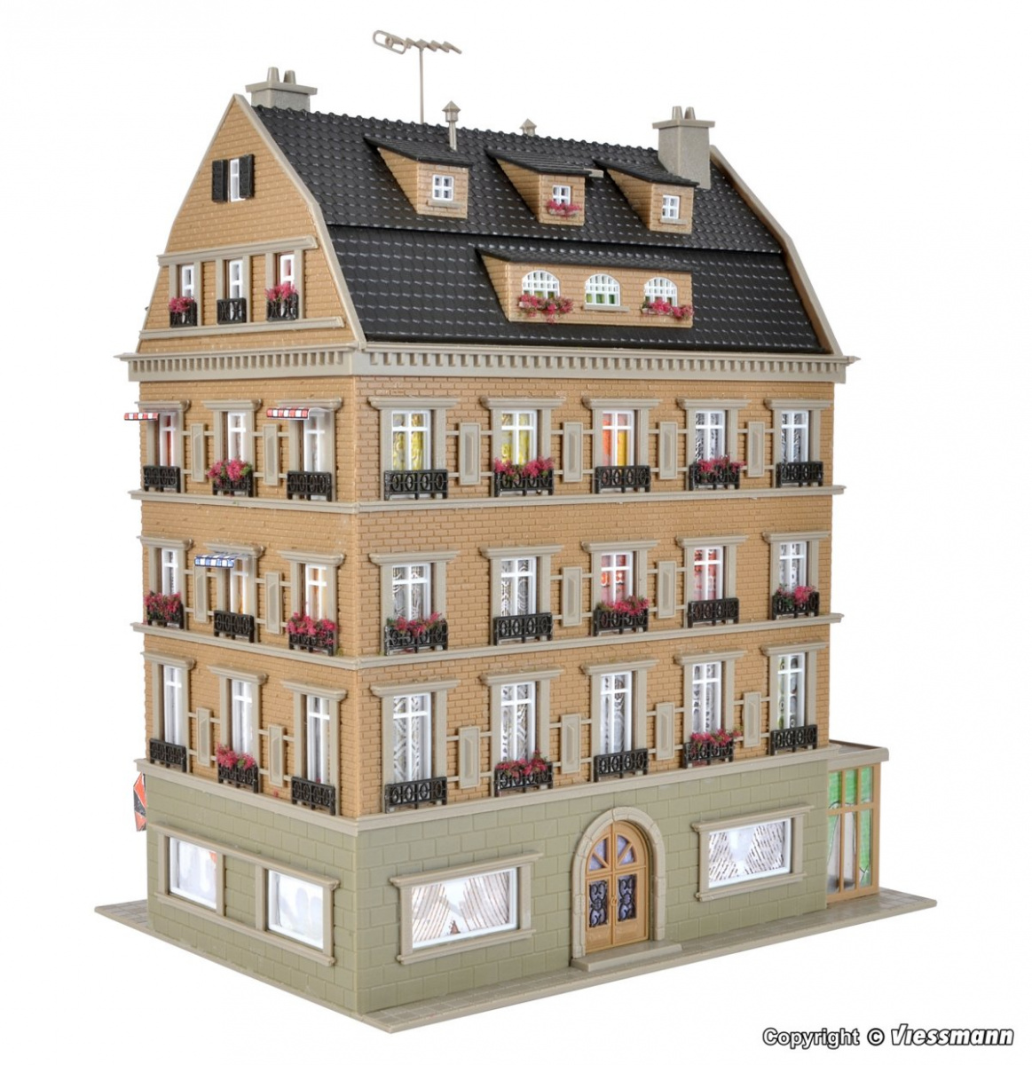 Vollmer 43781 H0 Restaurant mit Inneneinrichtung & Beleuchtung