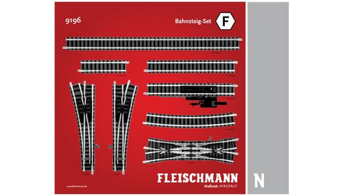 Fleischmann 9196 piccolo Gleis Gleisset F »Bahnsteig-Set«