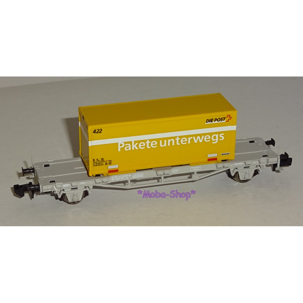 Fleischmann 931485-W1 Containertragwagen 422 »Pakete unterwegs« SBB