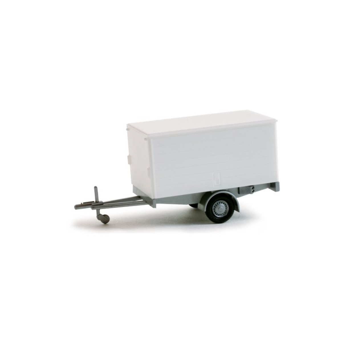 Herpa 052221-002 PKW-Kastenanhänger, grauweiss