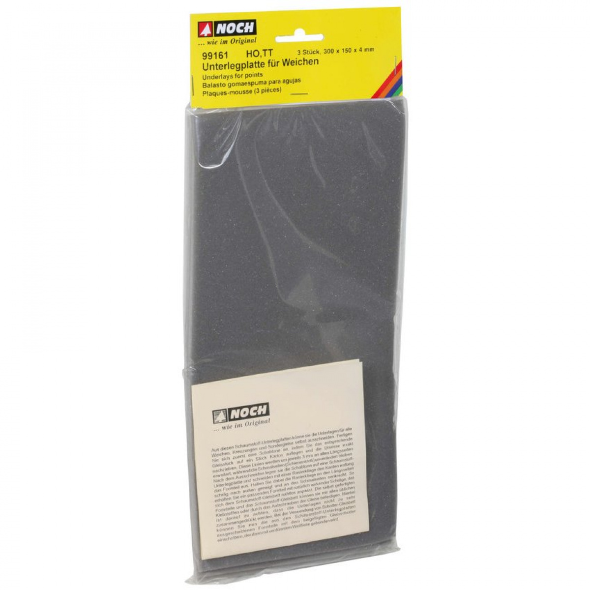 NOCH 99161 H0/TT Mössmer Schaumstoff-Platten, Schotter grau