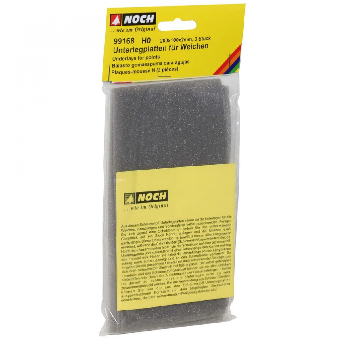 NOCH 99168 N Mössmer Schaumstoff-Platten, Schotter grau
