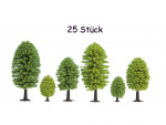 NOCH 26801 H0/TT Laubbäume, 25 Stück, 5 - 9 cm hoch