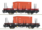 ROCO 66600076 H0 2-tlg. Set: Schwenkrungenwagen, MAV