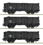 ROCO 66600141 H0 3-tlg. Set: Offene Güterwagen, SNCF