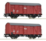 ROCO 66600151 H0 2-tlg. Set: Gedeckte Güterwagen, NS